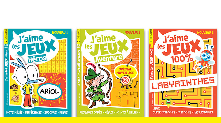 Trois nouveaux magazines de jeux pour les 7-10 ans
