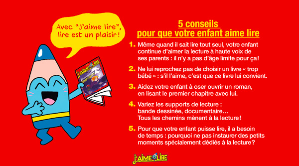 Cinq conseils du magazine J'aime lire pour donner le goût de la lecture à votre enfant