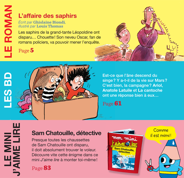 Sommaire J’aime lire n°462, juillet 2015