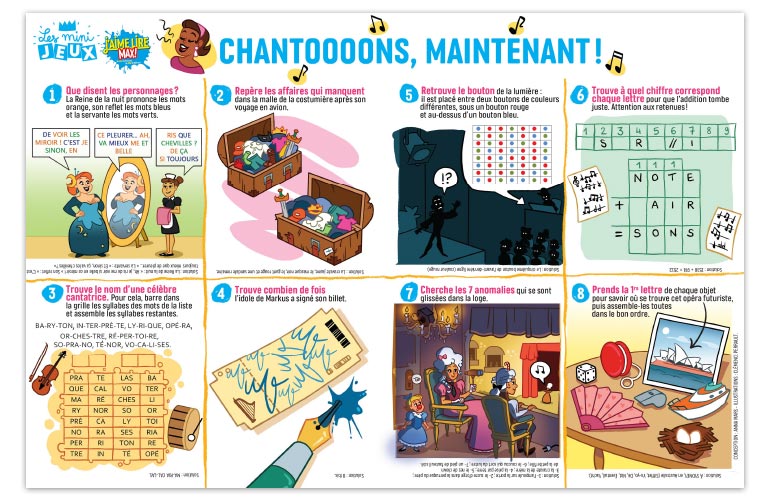 “Chantooooons, maintenant !”, J'aime lire Max n°245. Conception : Anna Mars. Illustrations : Clémence Perrault.