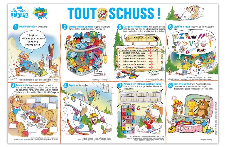 "Tout schuss !”, J'aime lire Max n°254. Conception : Anna Mars. Illustrations : Bruce Millet.