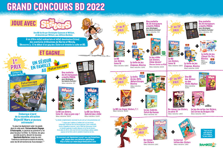 Grand concours BD 2021-2022 J'aime lire Max avec Les Sisters - 100 prix à gagner !