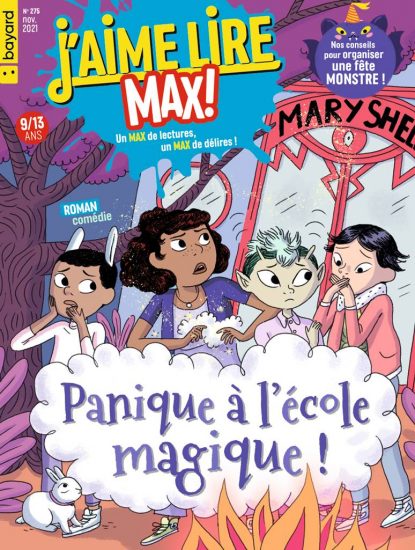 Couverture du magazine J'aime Lire Max n°275, novembre 2021 - Panique à l'école magique !