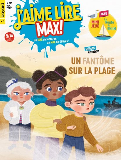 Couverture du magazine J'aime Lire Max n°287, novembre 2022 - Un fantôme sur la plage