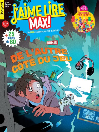 Couverture du magazine J'aime lire Max n°301, janvier 2024.