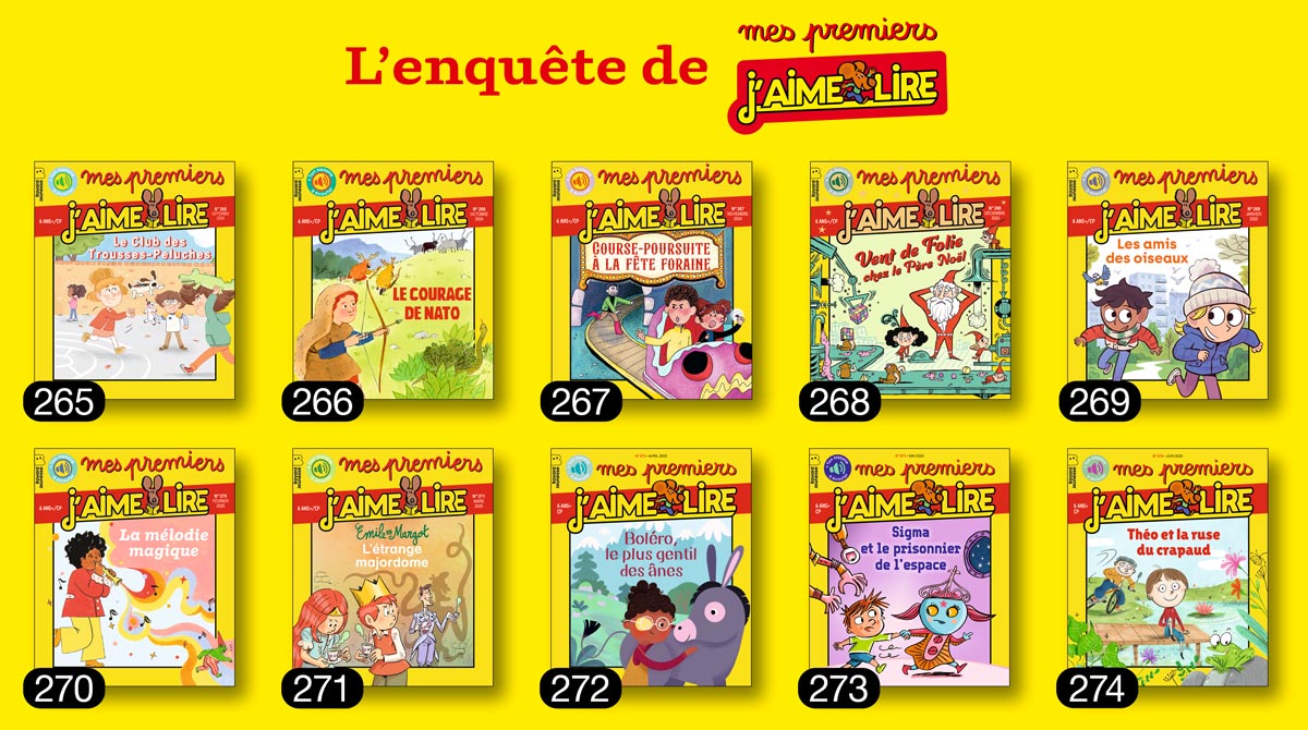 Voici les 100 premiers participants et participantes à l’enquête Mes premiers J’aime lire 2025. Chacun(e) gagne un hors-série Mes premiers J’aime lire.