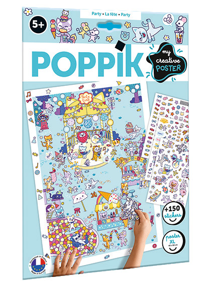 Poster créatif avec stickers Kawaï (Poppik).